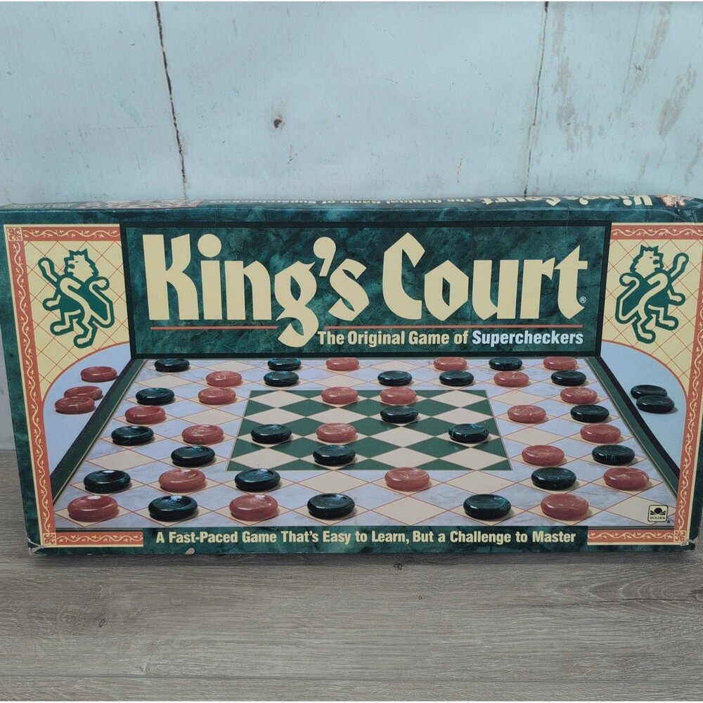 King's Court Board Game The Original Game of Supercheckers Golden 1989 COMPLETE
